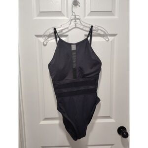 La Blanca Women's‎ Size 12 Black Mesh Detailing High Neck One Piece Swimsuit